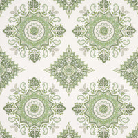 Schumacher Montecito Medallion Leaf Green Wallpaper 5014361