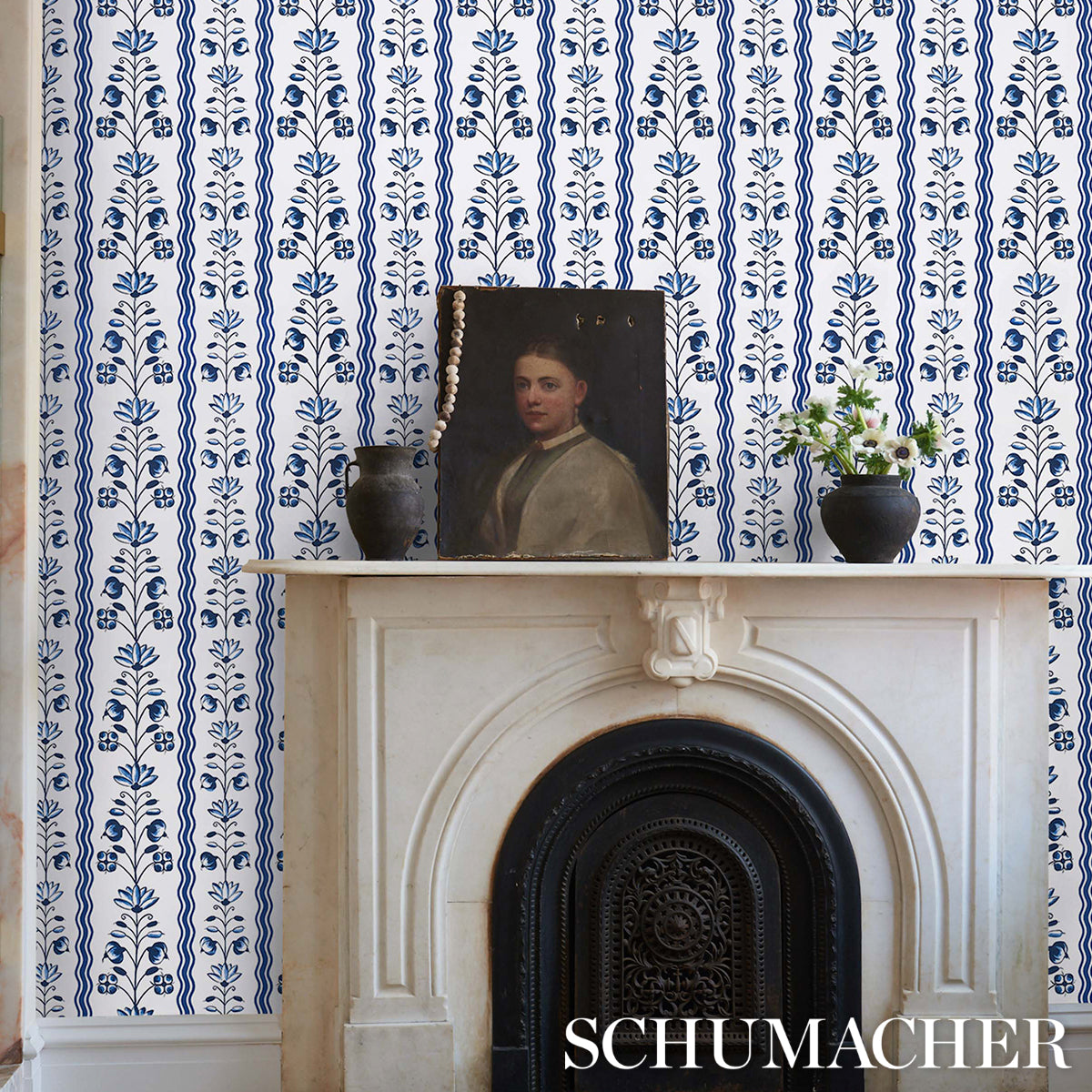 Schumacher Delft Waves Blue 5014380 Wallpaper | 40% Off (Samples)