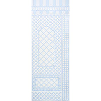 Schumacher Bamboo Trellis Panel B Blue Wallpaper 5014401