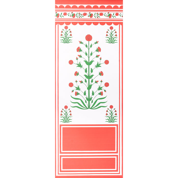 Schumacher Royal Poppy Panel A Red Wallpaper Sample 5014430