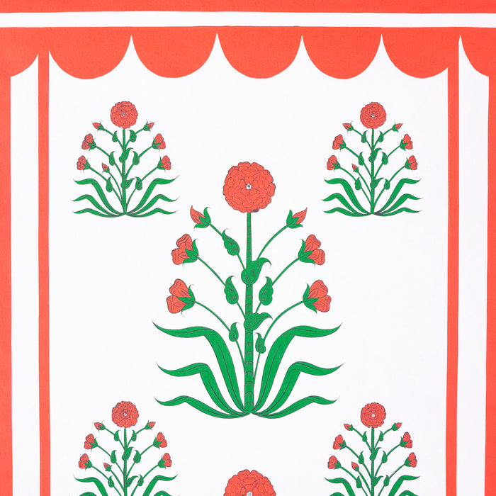 Schumacher Royal Poppy Panel B Red Wallpaper Sample 5014440