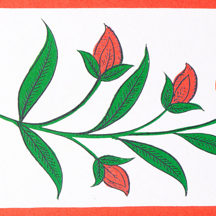 Schumacher Royal Poppy Panel B Red Wallpaper Sample 5014440