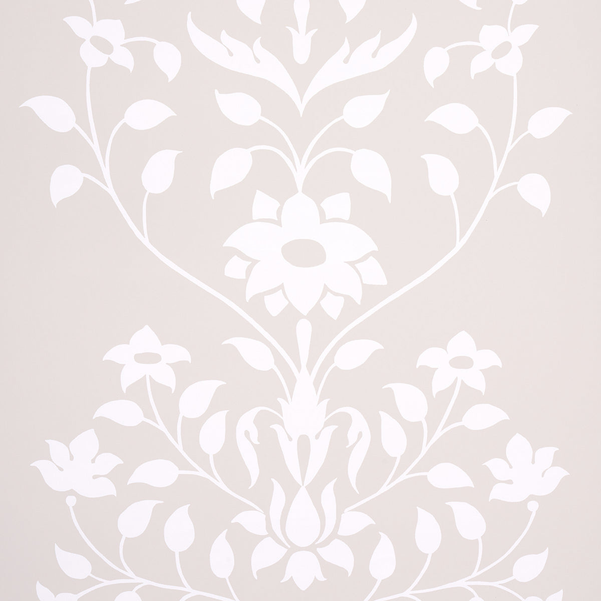 Schumacher Jaipur Mughal Flower Neutral Wallpaper Sample 5014462