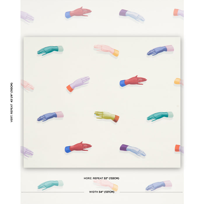 Schumacher Manos Multi On Ivory Wallpaper Sample 5014480