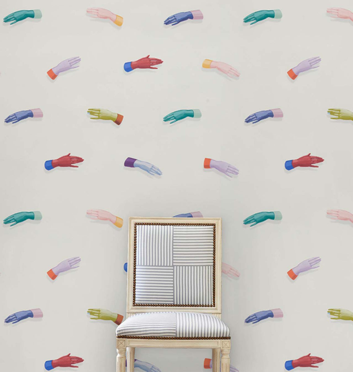 Schumacher Manos Multi On Ivory Wallpaper Sample 5014480