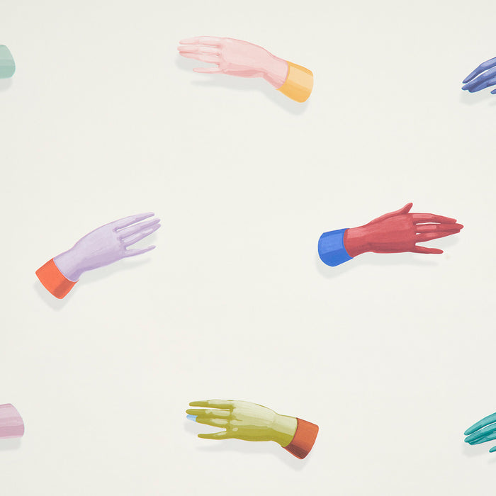 Schumacher Manos Multi On Ivory Wallpaper Sample 5014480