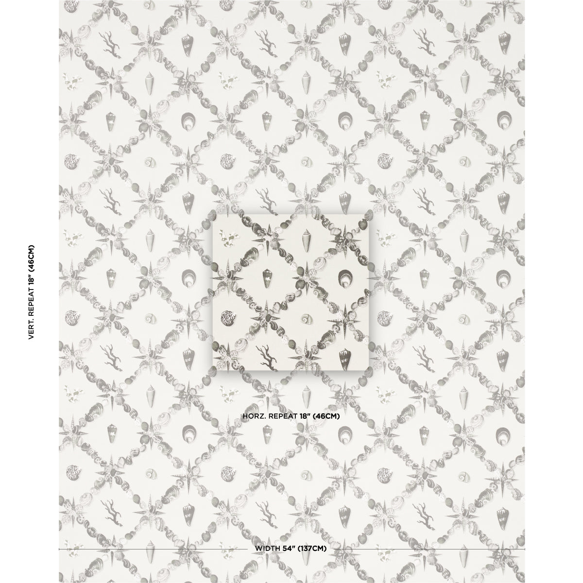 Schumacher Grotto Treillage Grisaille Wallpaper Sample 5014491