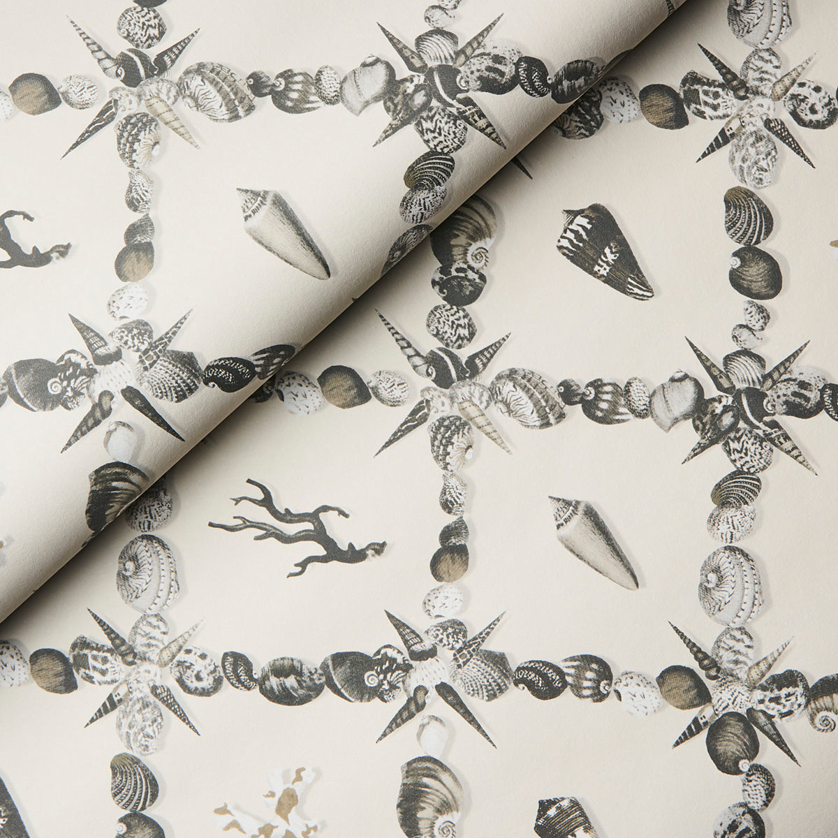 Schumacher Grotto Treillage Grisaille Wallpaper Sample 5014491
