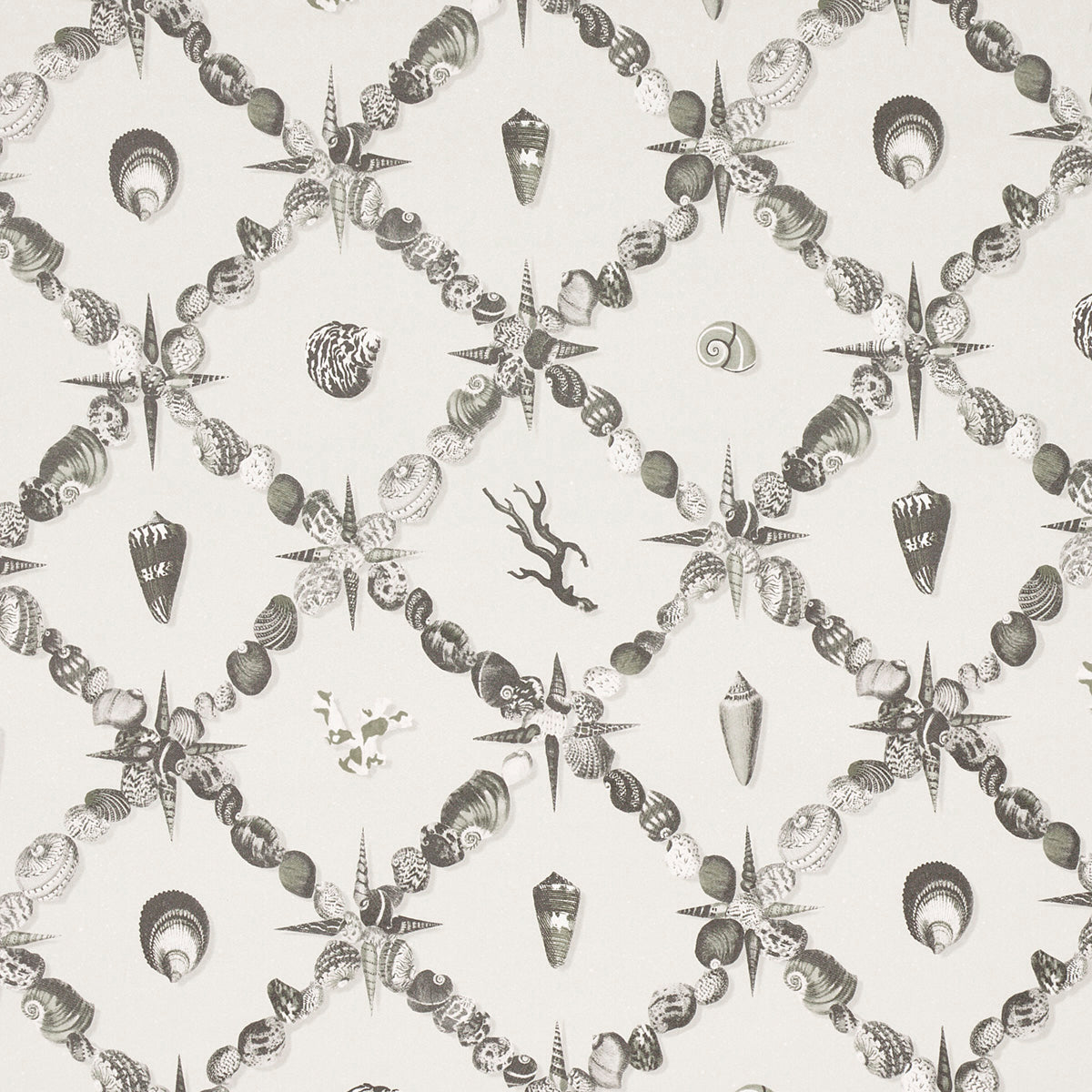 Schumacher Grotto Treillage Grisaille Wallpaper Sample 5014491