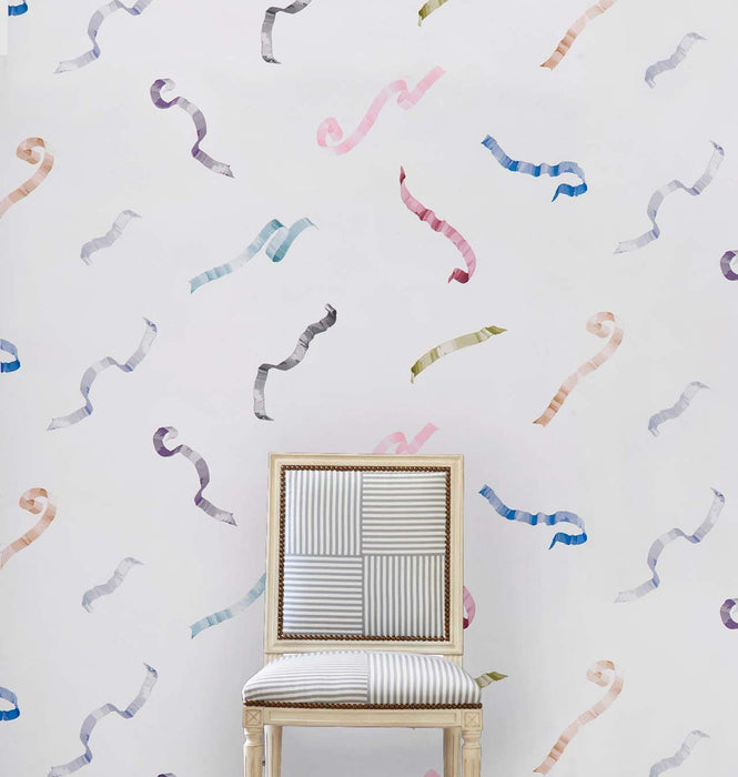 Schumacher Beth Multi On Ivory Wallpaper Sample 5014500