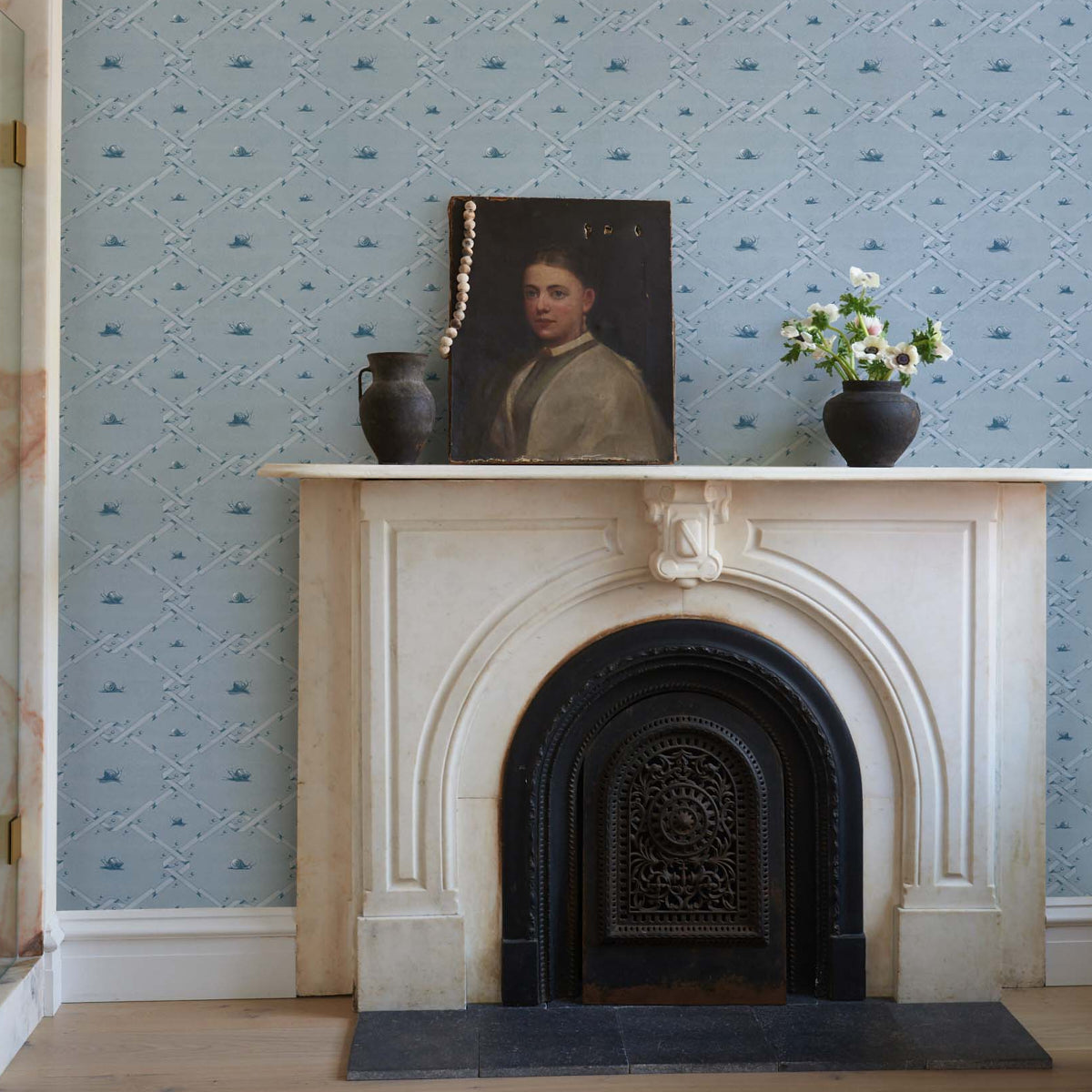 Schumacher Ouvrez Moi Blue Wallpaper Sample 5014510