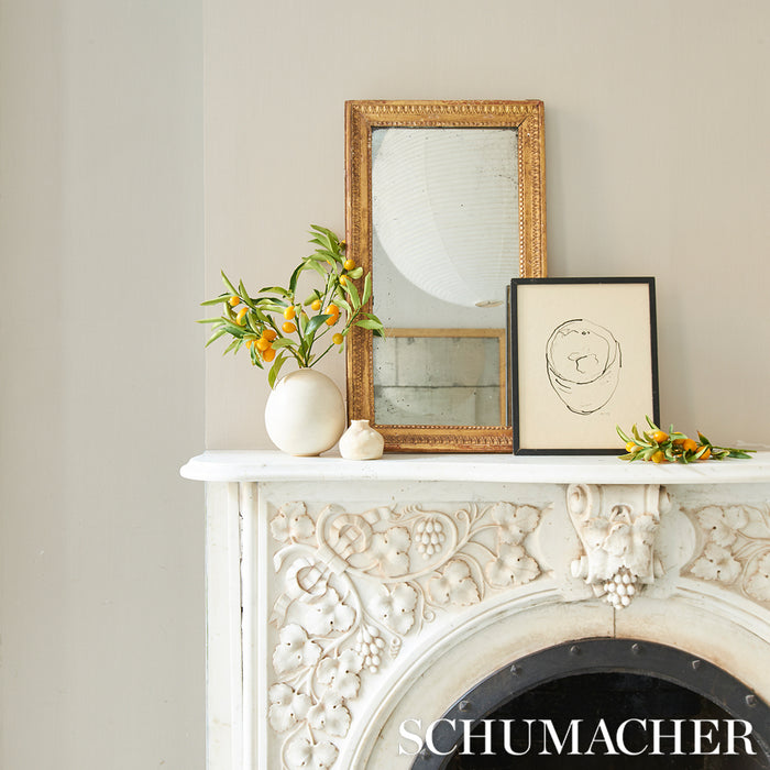 Schumacher Performance Linen Wallcovering Porcelain Wallpaper Sample 5014521