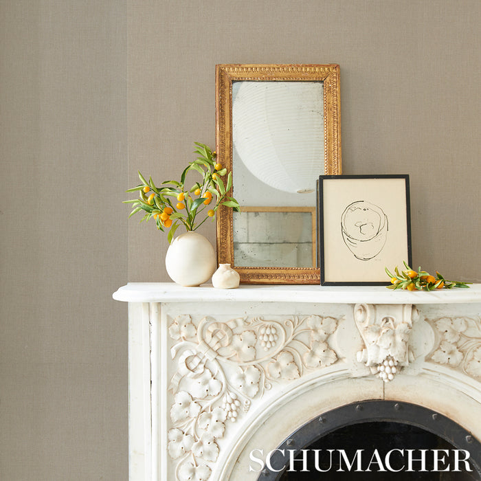 Schumacher Performance Linen Wallcovering Flax Wallpaper Sample 5014524