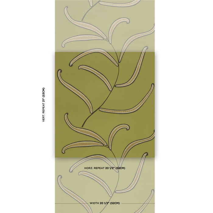 Schumacher Caterpillar Leaf Meadow Green Wallpaper Sample 5014531