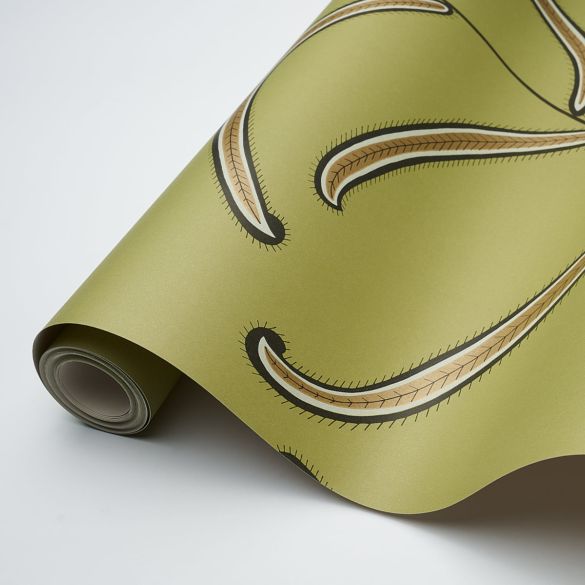 Schumacher Caterpillar Leaf Meadow Green Wallpaper Sample 5014531
