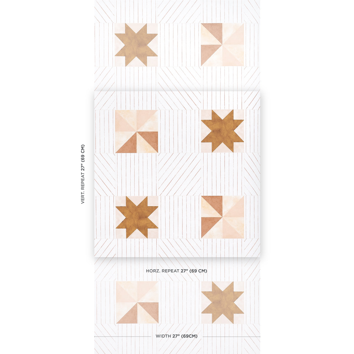 Schumacher Alexander Terracotta & Warm Peach Wallpaper 5014551