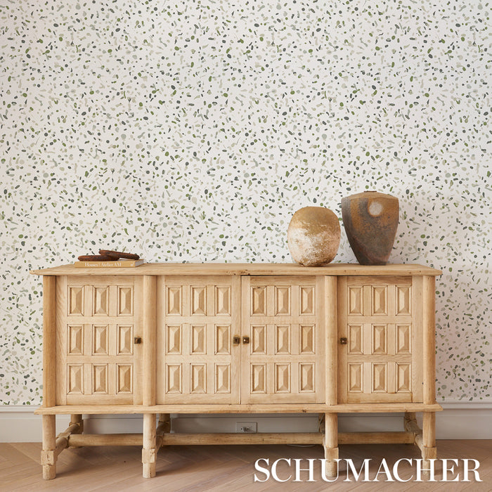 Schumacher Los Cosmos Moss Wallpaper Sample 5014561