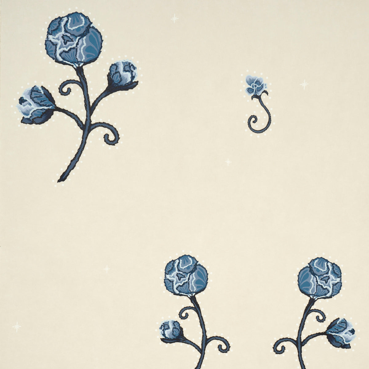 Schumacher Rhinestone Cowboy Navy Wallpaper Sample 5014583