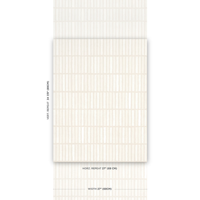 Schumacher Wabi-Sabi Light Beige Wallpaper Sample 5014590