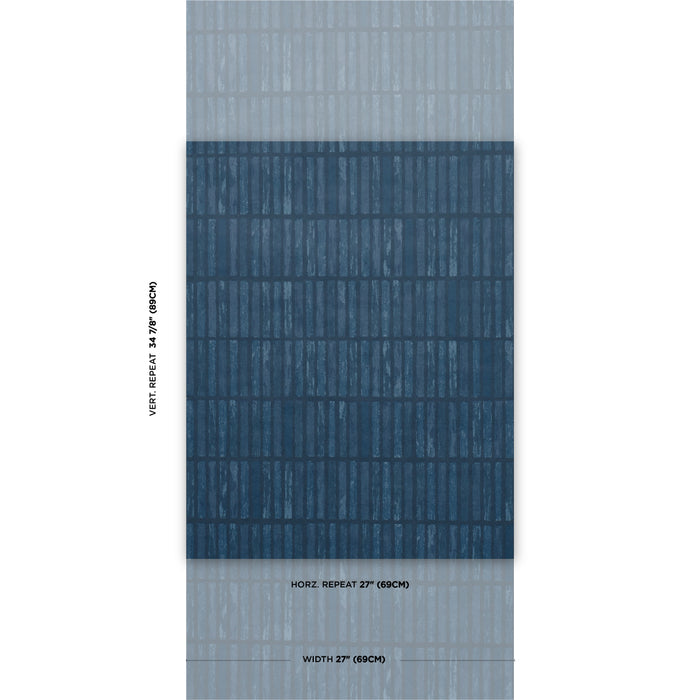 Schumacher Wabi-Sabi Dark Blue Wallpaper Sample 5014592