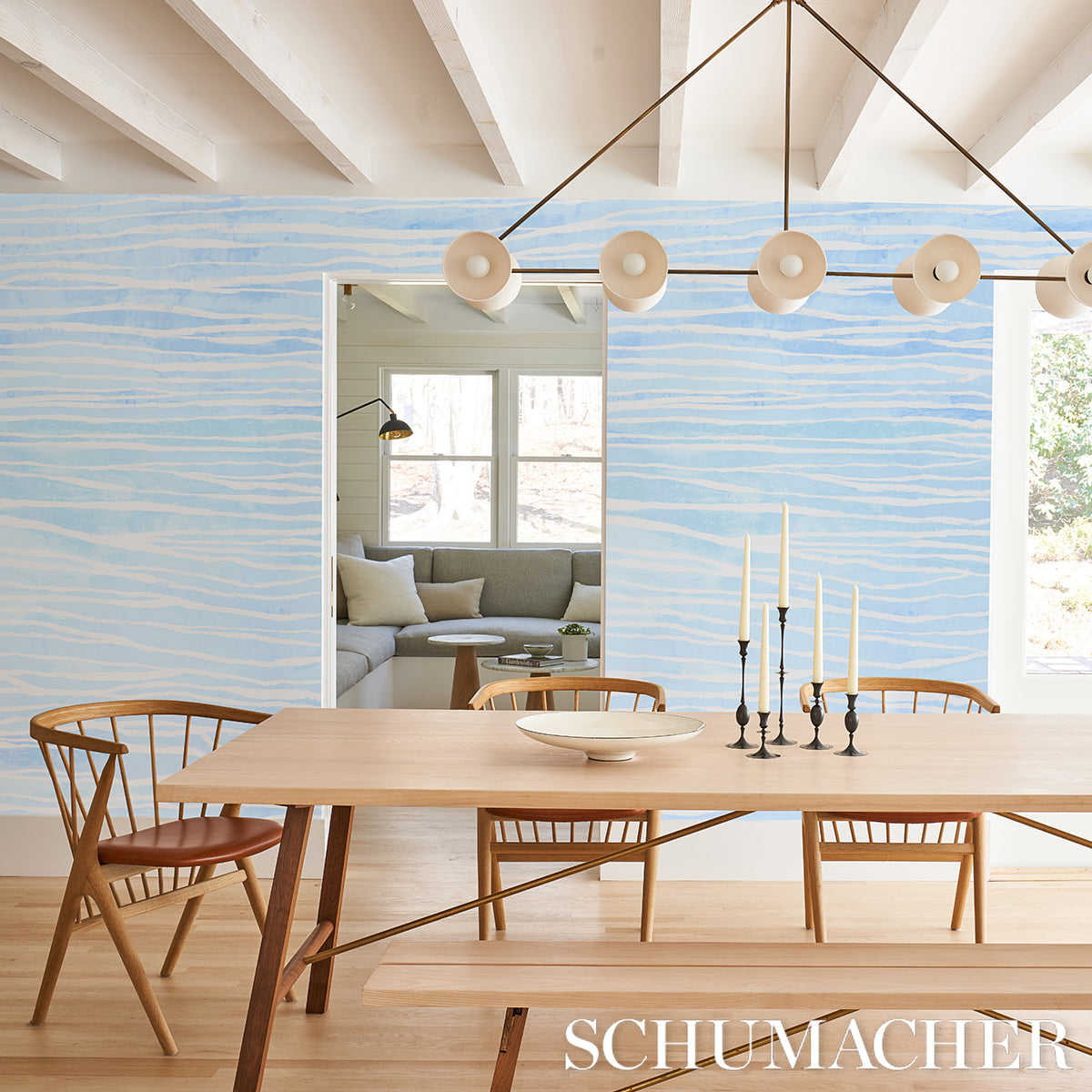 Schumacher Terra Panel Set Pacific Wallpaper Sample 5014701