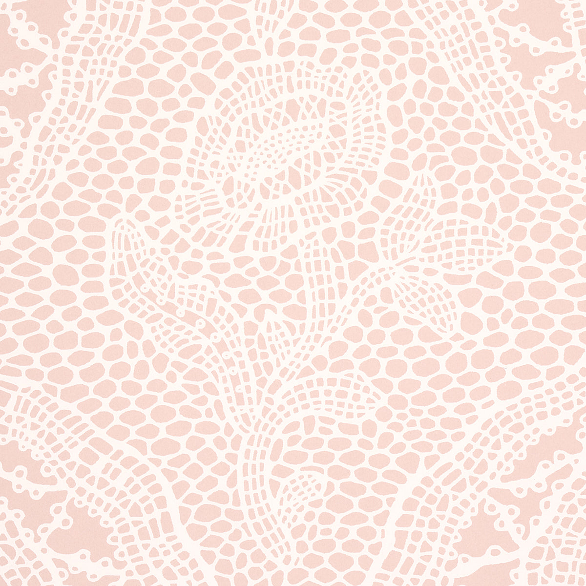 Schumacher Cosette Lace Blush Wallpaper Sample 5014720