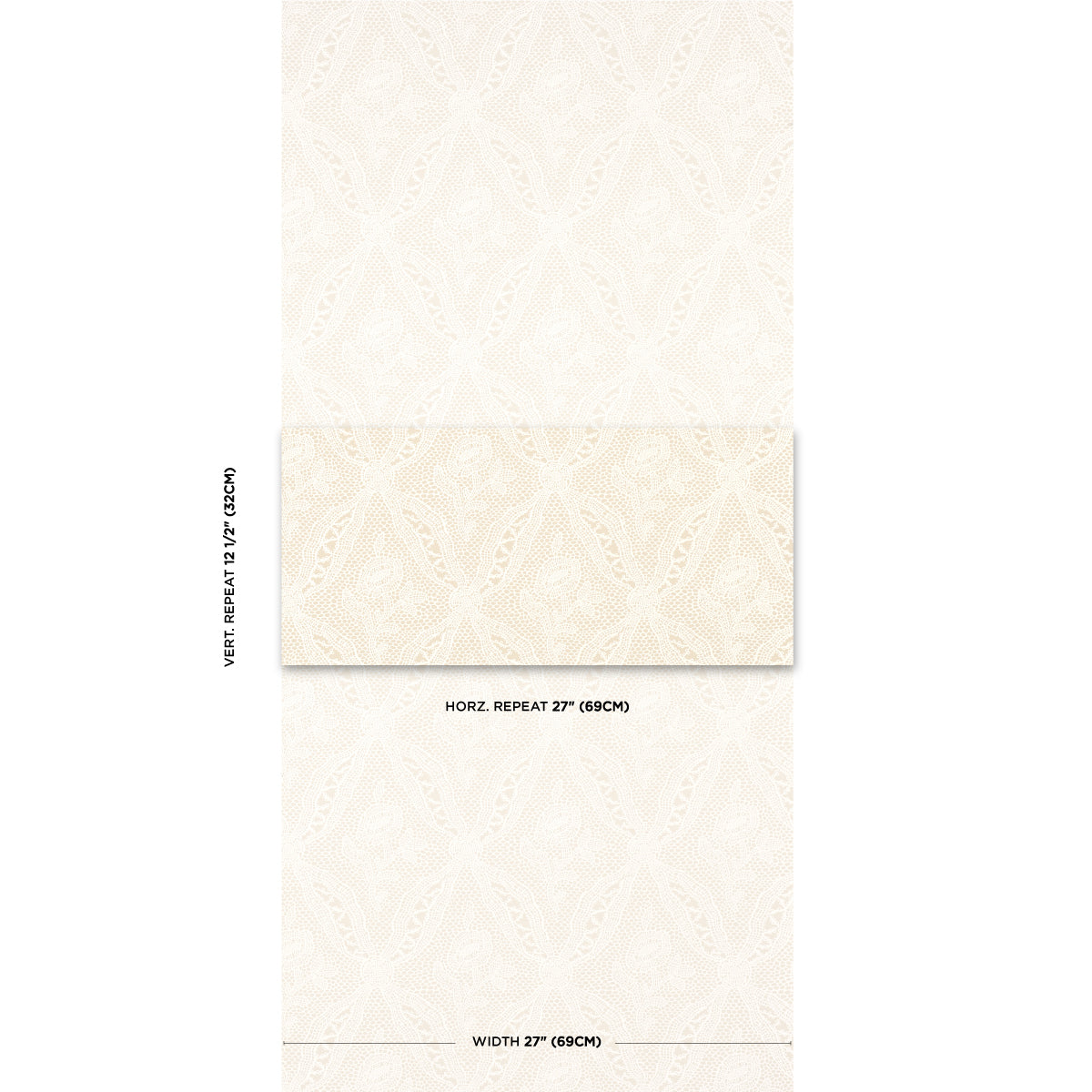 Schumacher Cosette Lace Sand Wallpaper 5014721