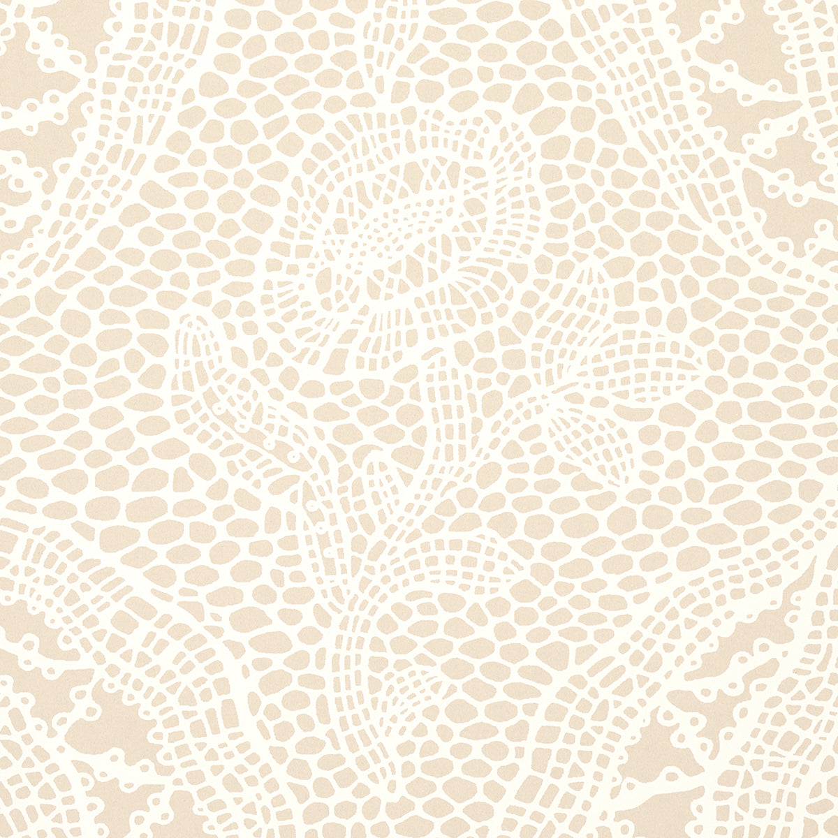 Schumacher Cosette Lace Sand Wallpaper Sample 5014721