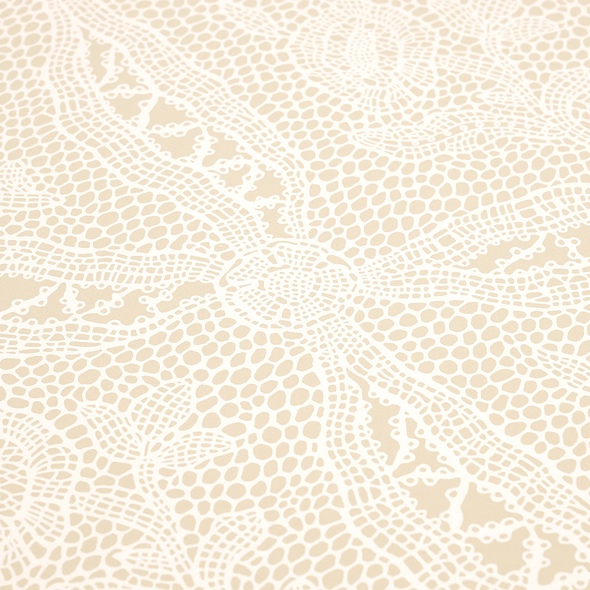 Schumacher Cosette Lace Sand Wallpaper Sample 5014721