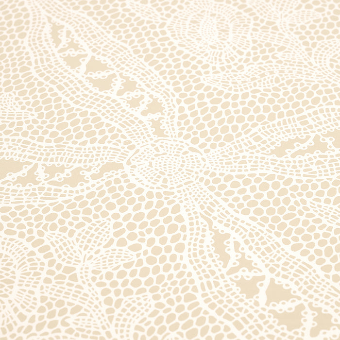 Schumacher Cosette Lace Sand Wallpaper Sample 5014721