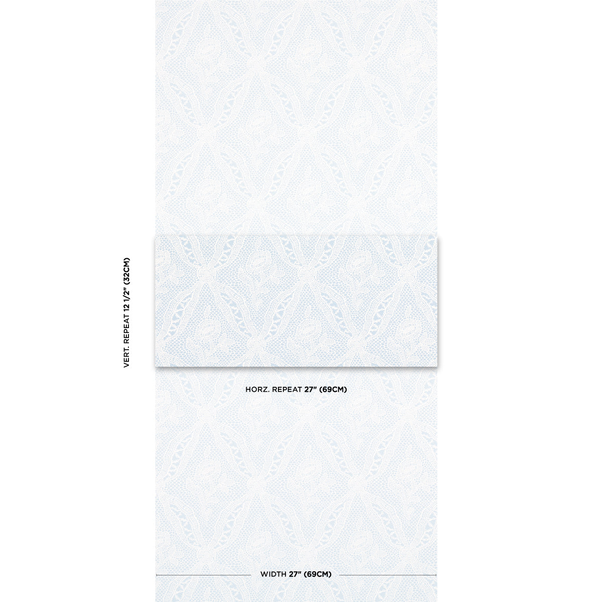 Schumacher Cosette Lace Cornflower Wallpaper 5014722