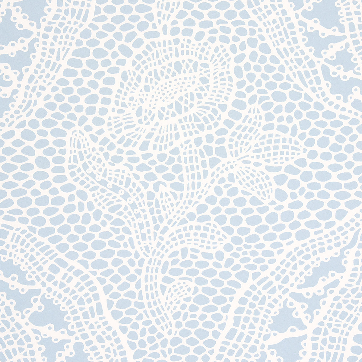 Schumacher Cosette Lace Cornflower Wallpaper Sample 5014722