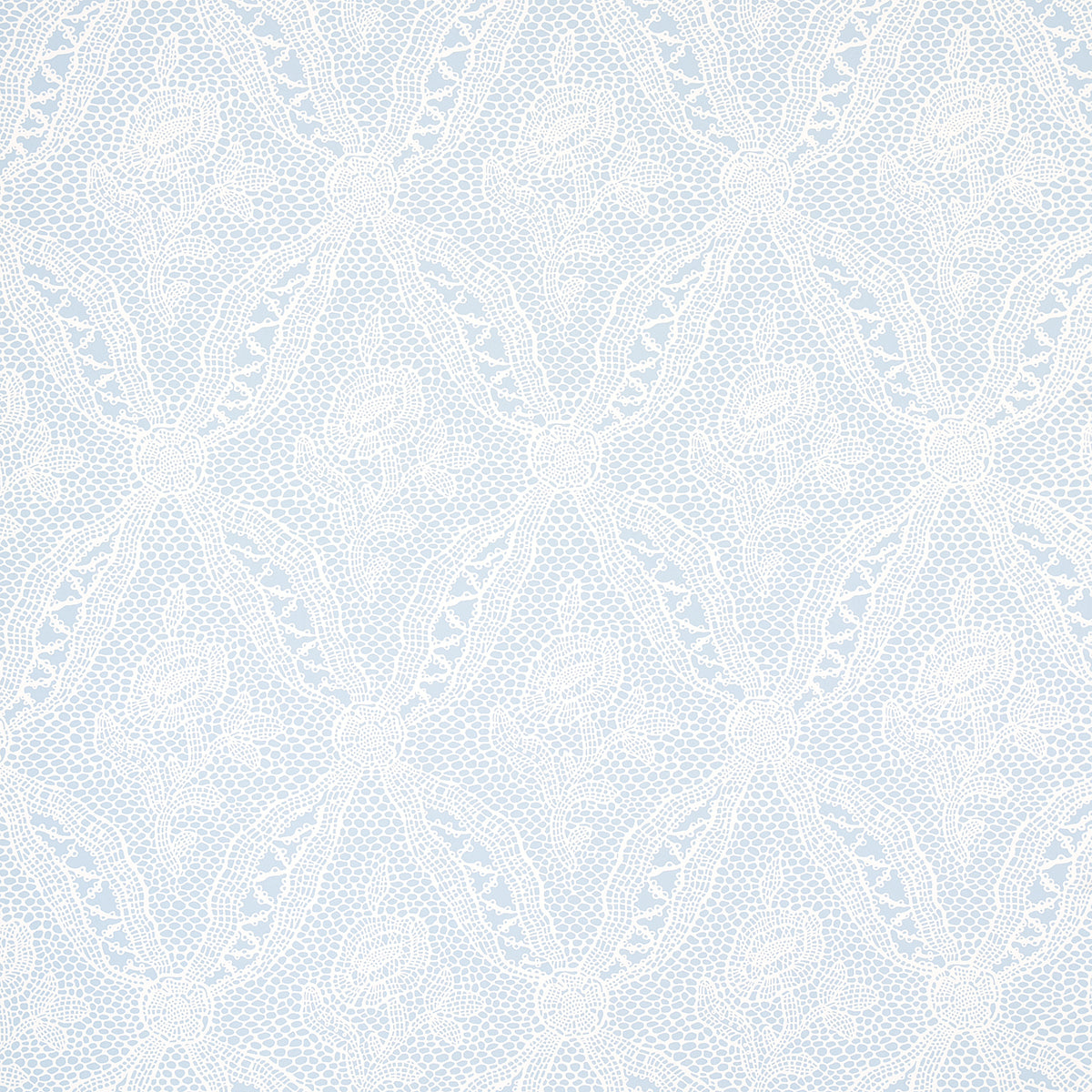Schumacher Cosette Lace Cornflower Wallpaper 5014722
