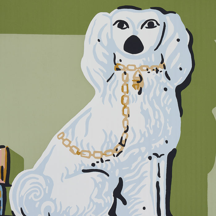 Schumacher Natalie's Library Celadon Wallpaper 5014730