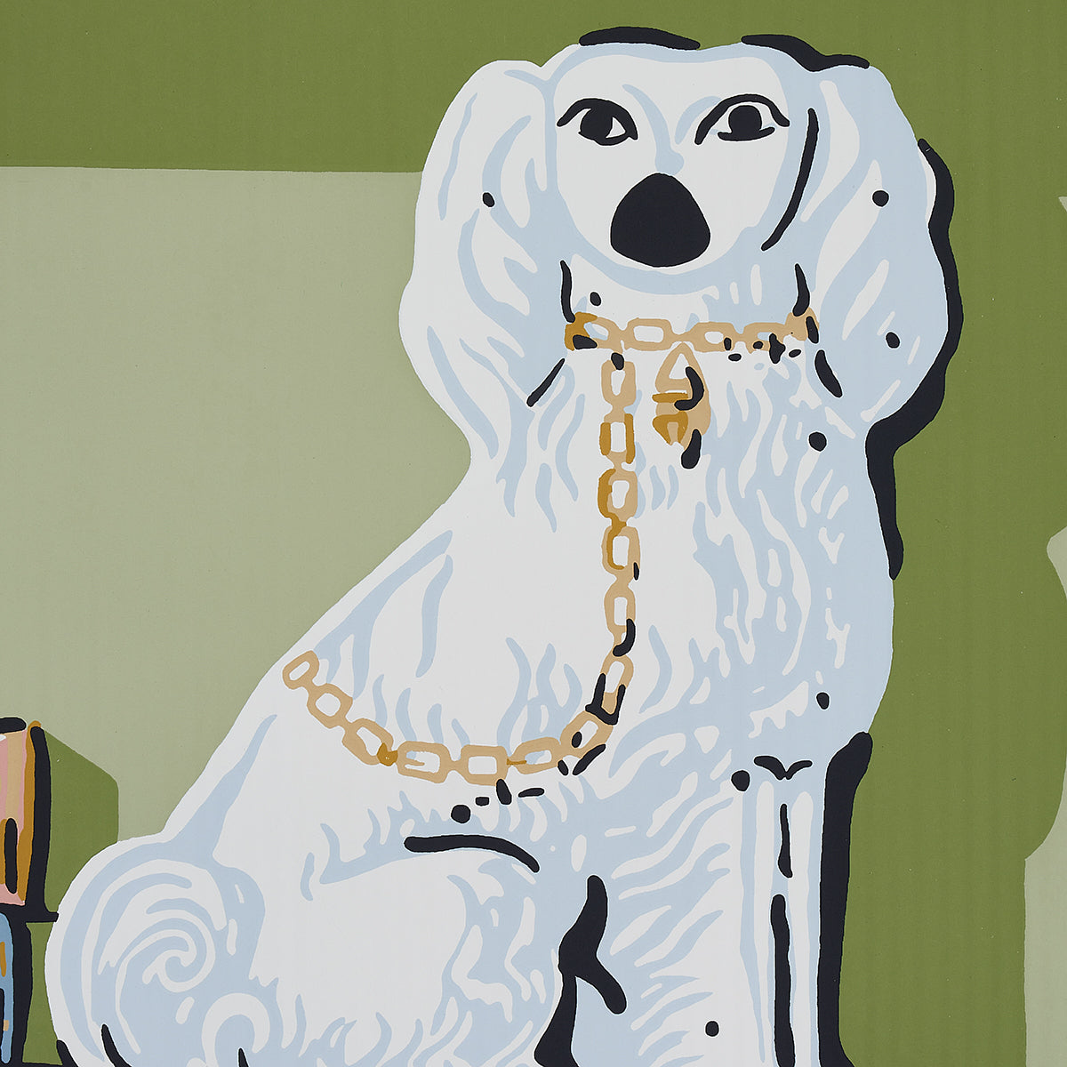 Schumacher Natalie's Library Celadon Wallpaper Sample 5014730