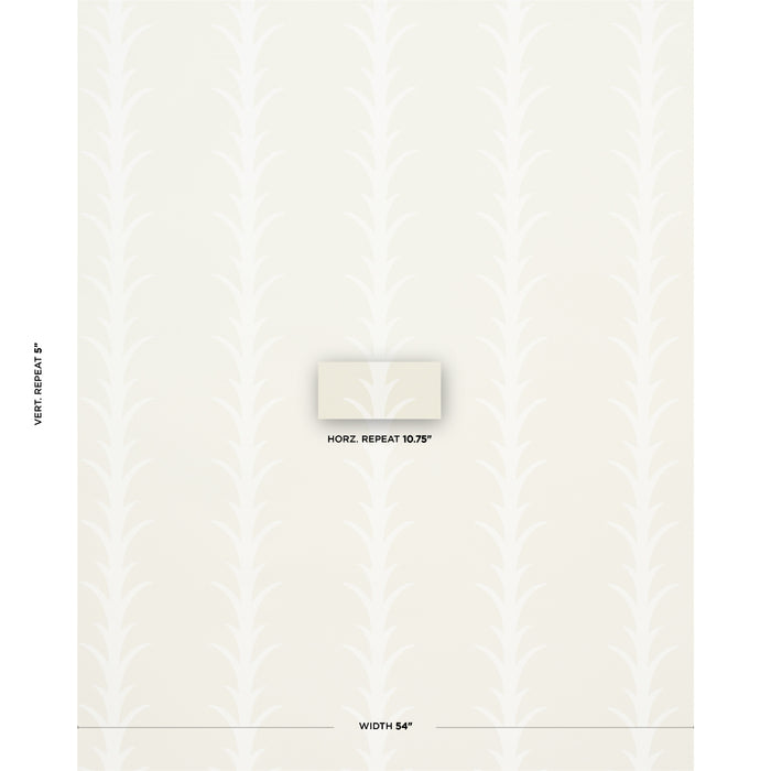 Schumacher Acanthus Stripe Ivory On Neutral Wallpaper Sample 5014771