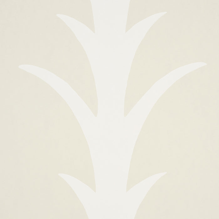 Schumacher Acanthus Stripe Ivory On Neutral Wallpaper Sample 5014771