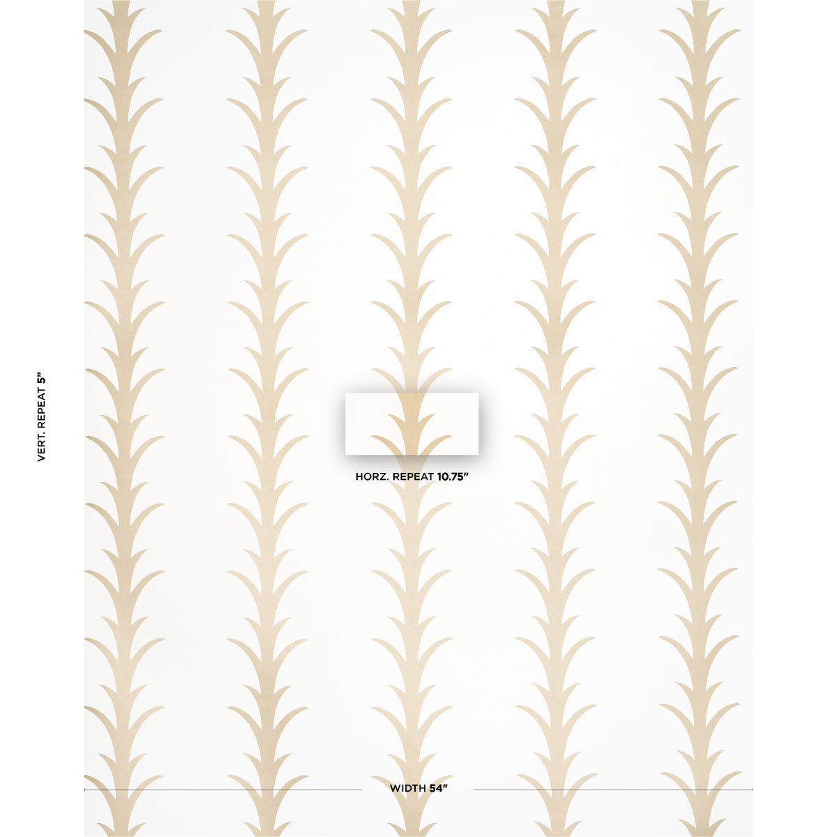 Schumacher Acanthus Stripe Gold On Ivory Wallpaper Sample 5014772