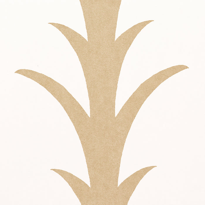 Schumacher Acanthus Stripe Gold On Ivory Wallpaper Sample 5014772