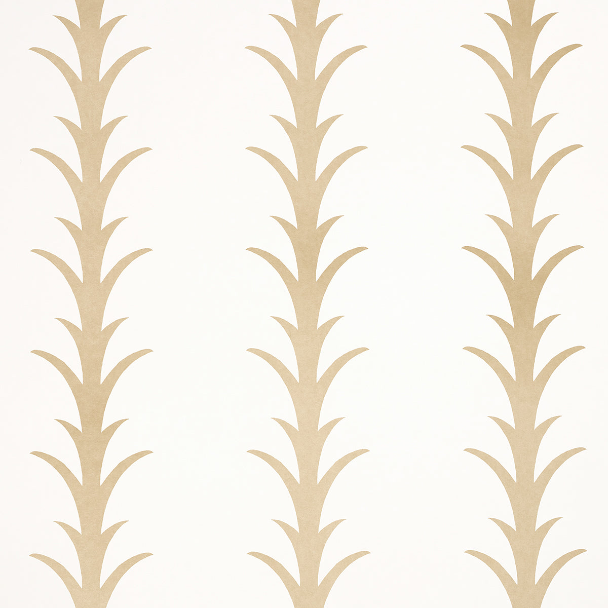 Schumacher Acanthus Stripe Gold On Ivory Wallpaper Sample 5014772