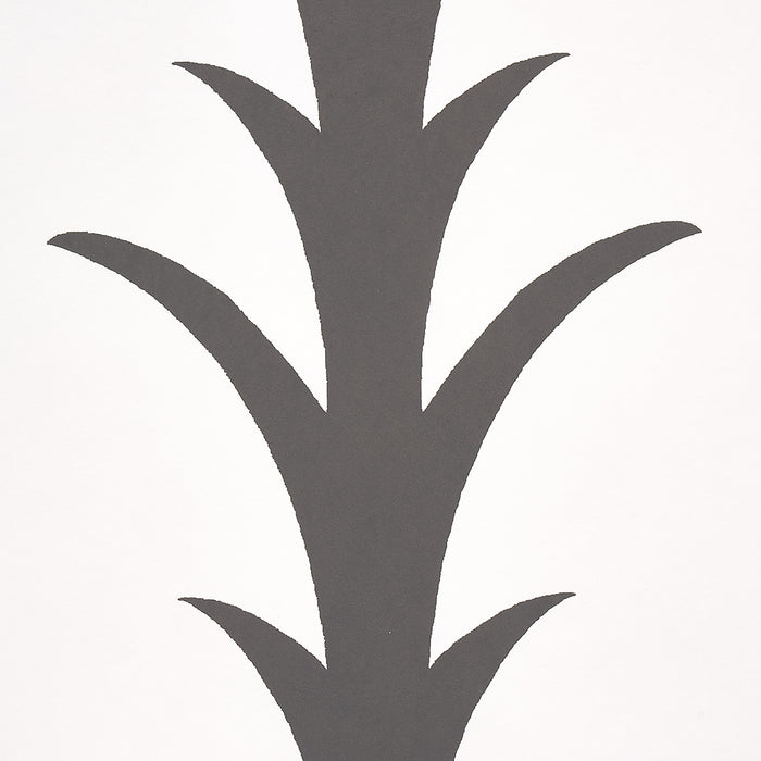 Schumacher Acanthus Stripe Carbon On Ivory Wallpaper Sample 5014773