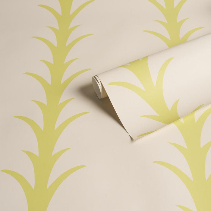 Schumacher Acanthus Stripe Soleil On Sand Wallpaper Sample 5014775
