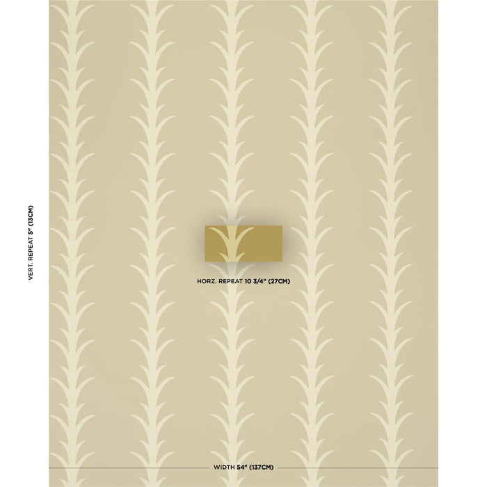 Schumacher Acanthus Stripe Anis On Chartreuse Wallpaper Sample 5014777
