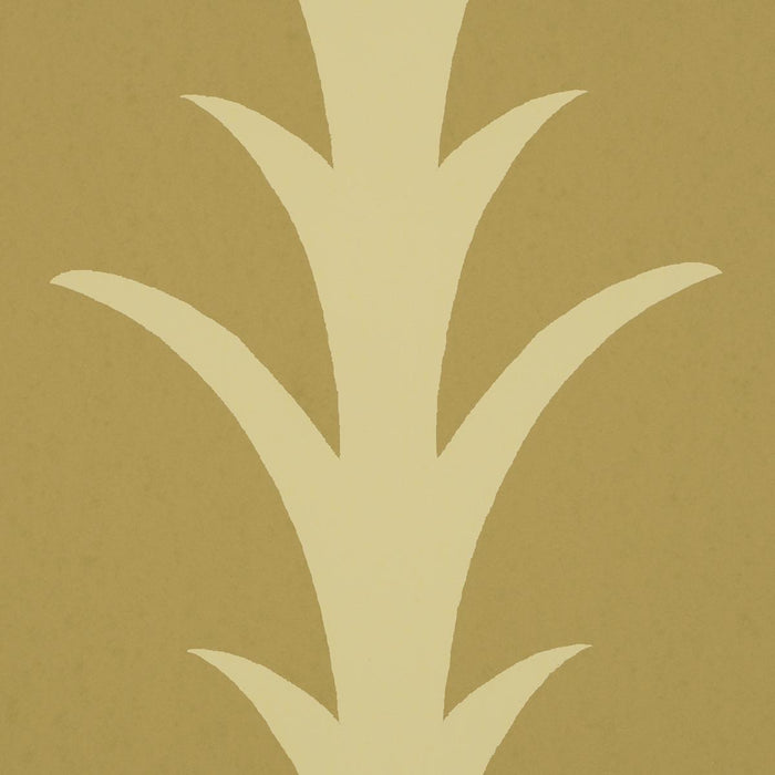 Schumacher Acanthus Stripe Anis On Chartreuse Wallpaper Sample 5014777