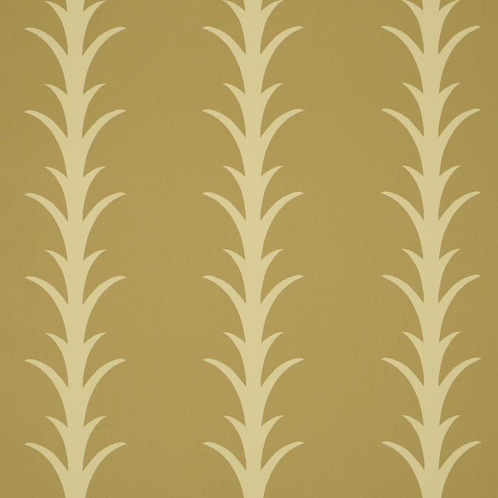 Schumacher Acanthus Stripe Anis On Chartreuse Wallpaper Sample 5014777