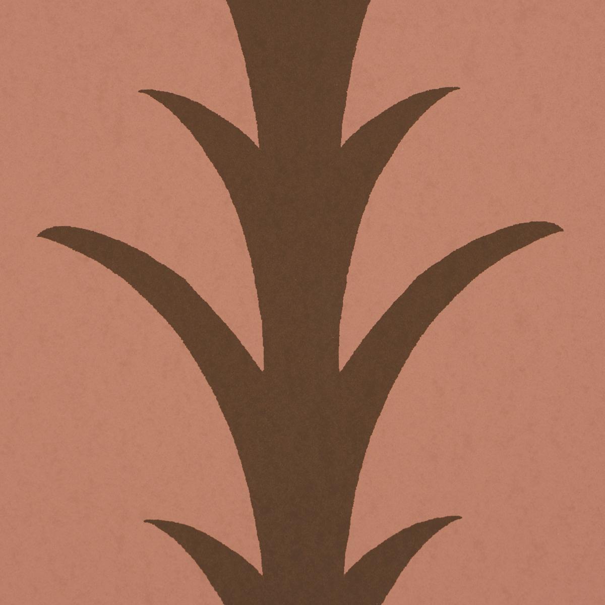 Schumacher Acanthus Stripe Brown On Rosewood Wallpaper 5014778