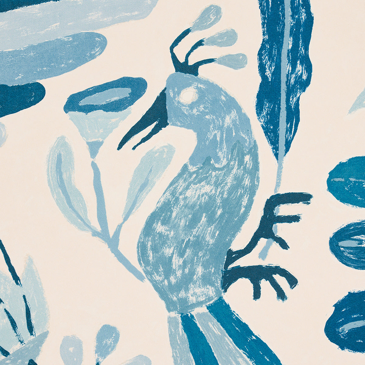 Schumacher Canopy Blue Birds Wallpaper Sample 5014830