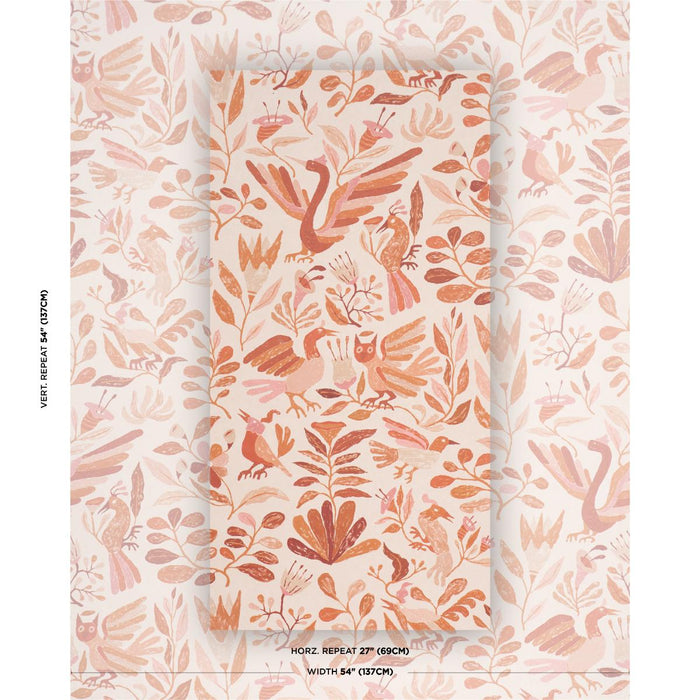 Schumacher Canopy Terracotta Wallpaper Sample 5014832