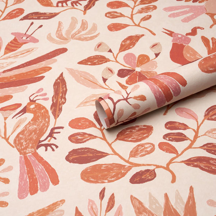Schumacher Canopy Terracotta Wallpaper Sample 5014832