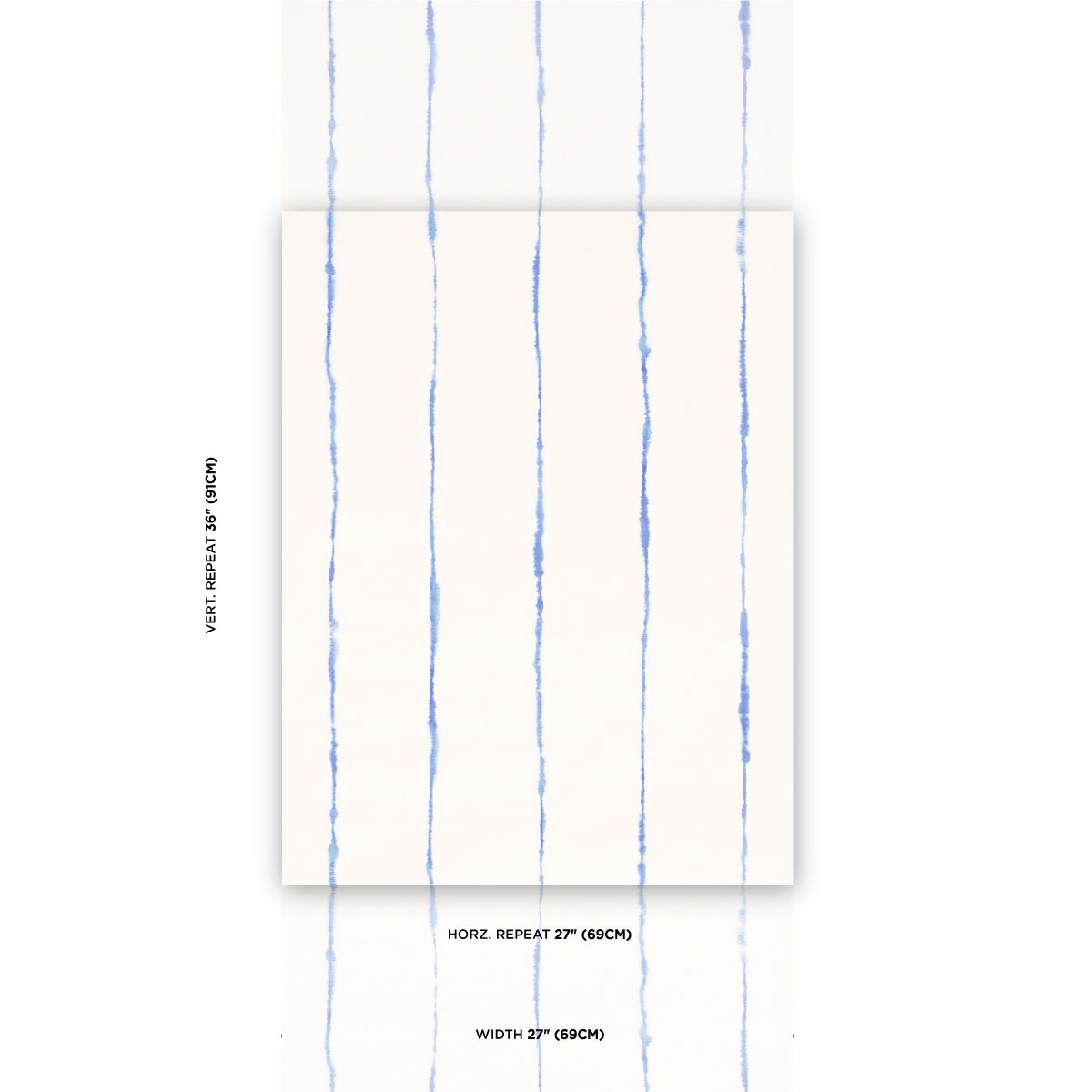 Schumacher Ephemera Cornflower Wallpaper Sample 5014870